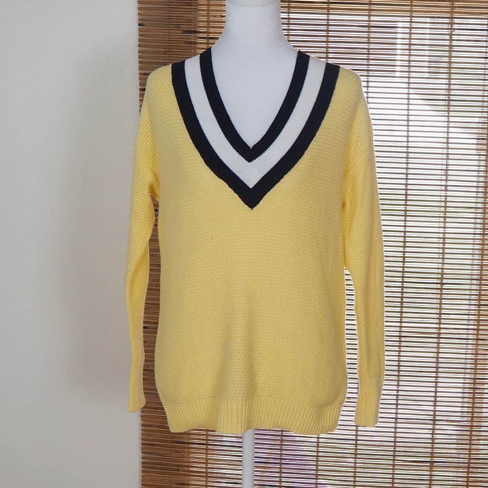 Chaps Women's Tennis Sweater Sz Small Preppy Cricket Racquet Retro Sport